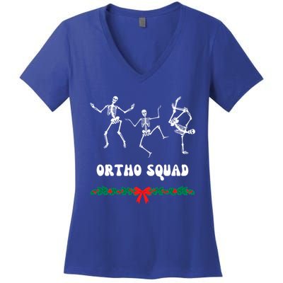 Ortho Squad Nursing Orthopedic Doctor Skeletons Funny Gift Women's V-Neck T-Shirt