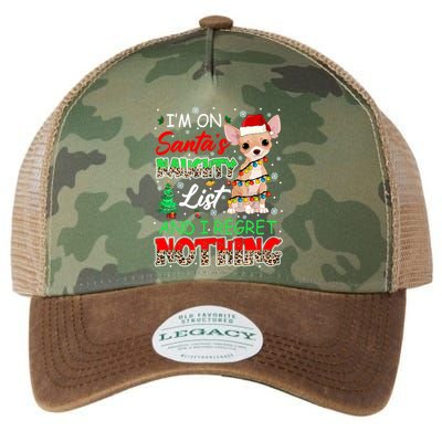 On SantaS Naughty List And Regret Nothing Santa Chihuahua Gift Legacy Tie Dye Trucker Hat