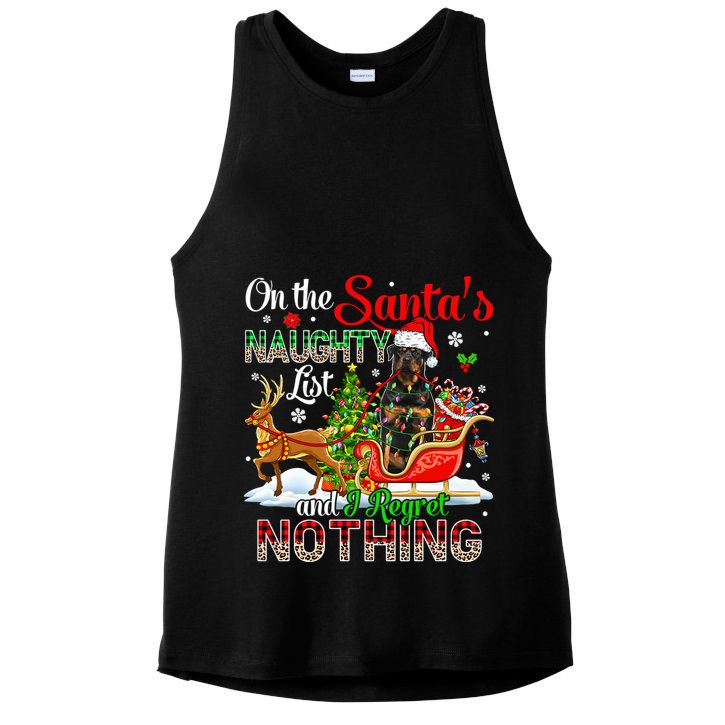 On SantaS Naughty List Regretting Nothing Santa Rottweiler Gift Ladies PosiCharge Tri-Blend Wicking Tank