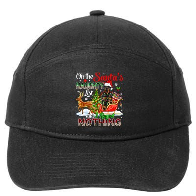 On SantaS Naughty List Regretting Nothing Santa Rottweiler Gift 7-Panel Snapback Hat