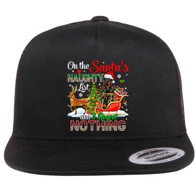On SantaS Naughty List Regretting Nothing Santa Rottweiler Gift Flatbill Hat