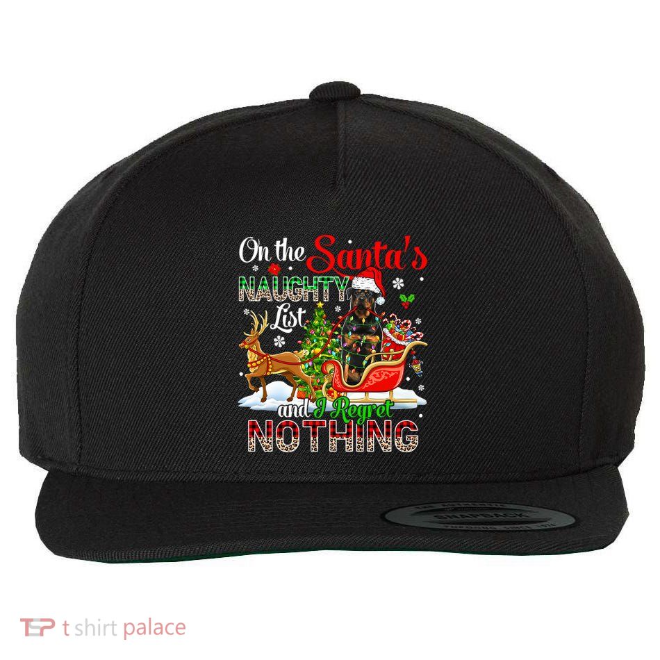 On SantaS Naughty List Regretting Nothing Santa Rottweiler Gift Wool Snapback Cap