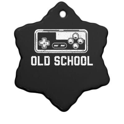 Old School New School Gamer Dad Son Matching FatherS Day Ceramic Star Ornament