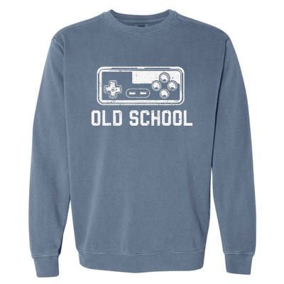 Old School New School Gamer Dad Son Matching FatherS Day Garment-Dyed Sweatshirt