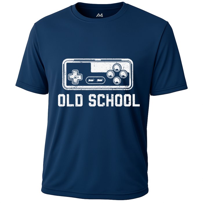 Old School New School Gamer Dad Son Matching FatherS Day Cooling Performance Crew T-Shirt