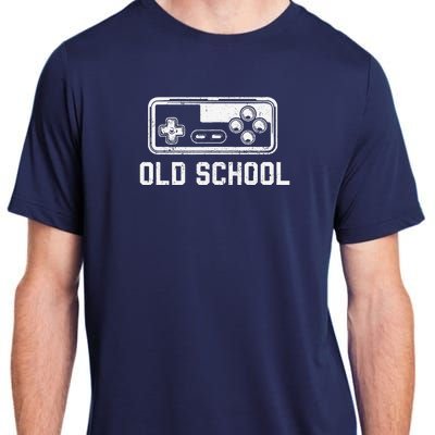 Old School New School Gamer Dad Son Matching FatherS Day Adult ChromaSoft Performance T-Shirt