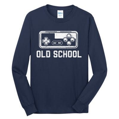 Old School New School Gamer Dad Son Matching FatherS Day Tall Long Sleeve T-Shirt