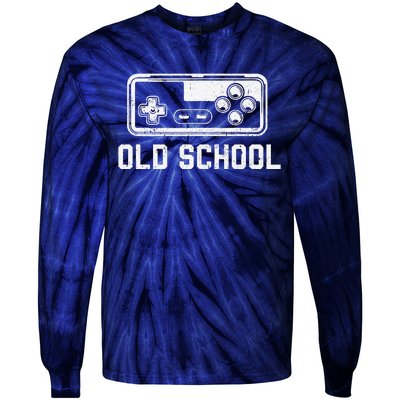 Old School New School Gamer Dad Son Matching FatherS Day Tie-Dye Long Sleeve Shirt