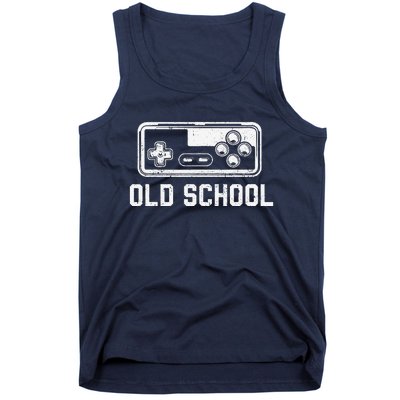 Old School New School Gamer Dad Son Matching FatherS Day Tank Top