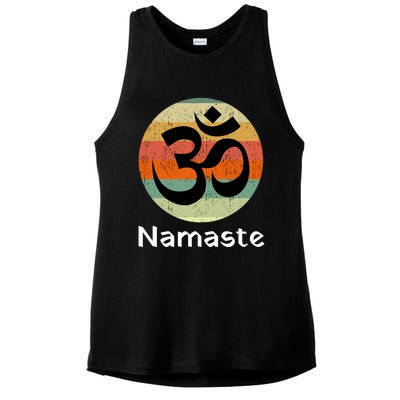 Om Symbol Namaste Ohm Hindu Zen Yoga Day Gift Ladies PosiCharge Tri-Blend Wicking Tank