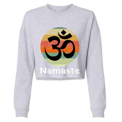 Om Symbol Namaste Ohm Hindu Zen Yoga Day Gift Cropped Pullover Crew