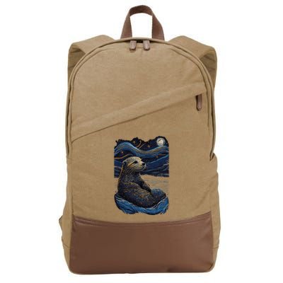 Otter Starry Night Cotton Canvas Backpack