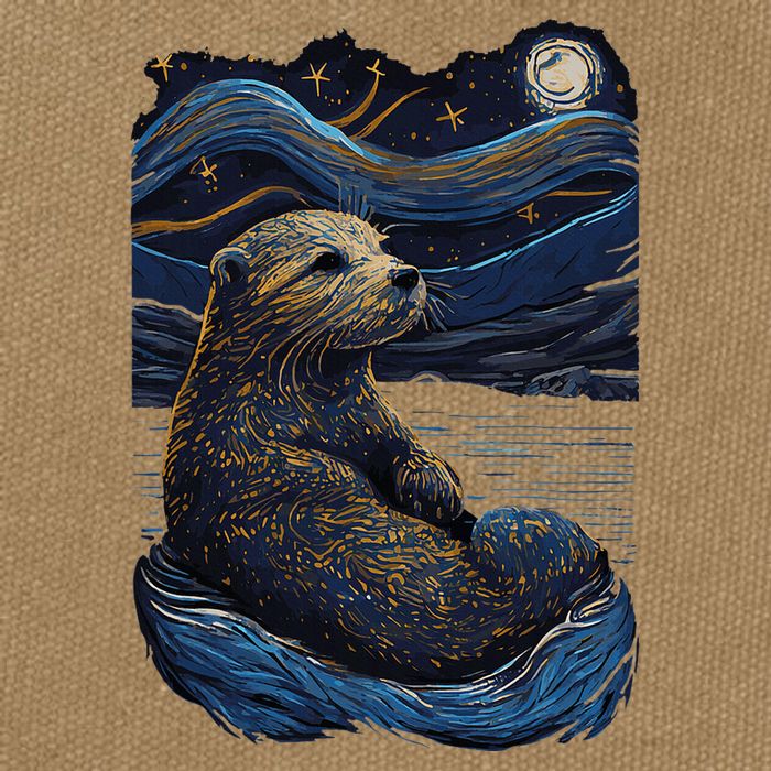 Otter Starry Night Cotton Canvas Backpack
