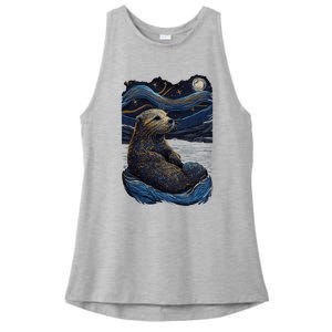 Otter Starry Night Ladies PosiCharge Tri-Blend Wicking Tank