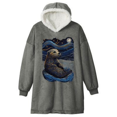 Otter Starry Night Hooded Wearable Blanket