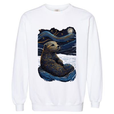 Otter Starry Night Garment-Dyed Sweatshirt