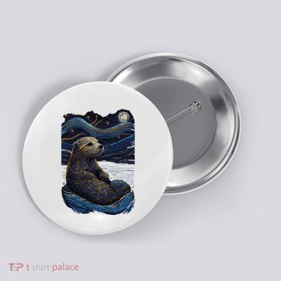 Otter Starry Night Button