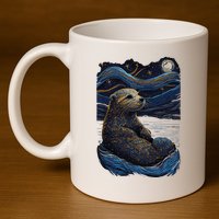 Otter Starry Night 11oz C Handle Ceramic Mug