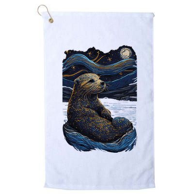 Otter Starry Night Golf Towel