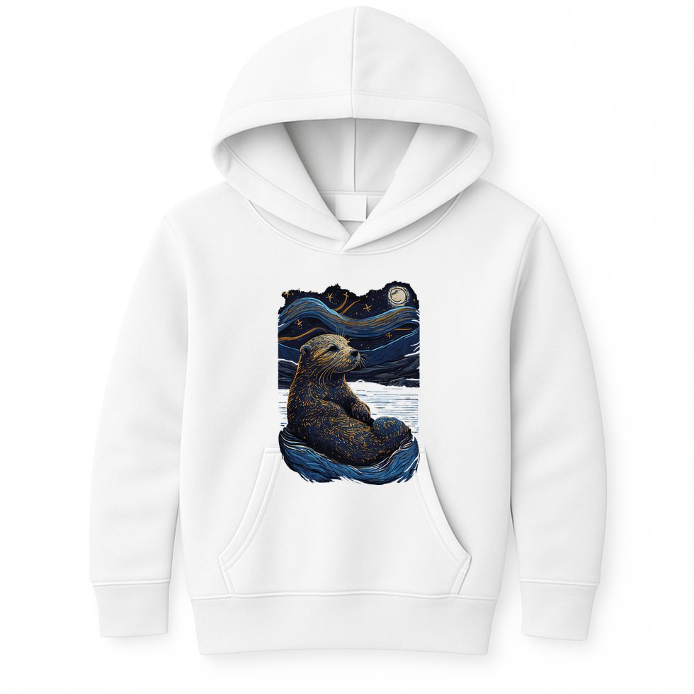 Otter Starry Night Kids Hoodie