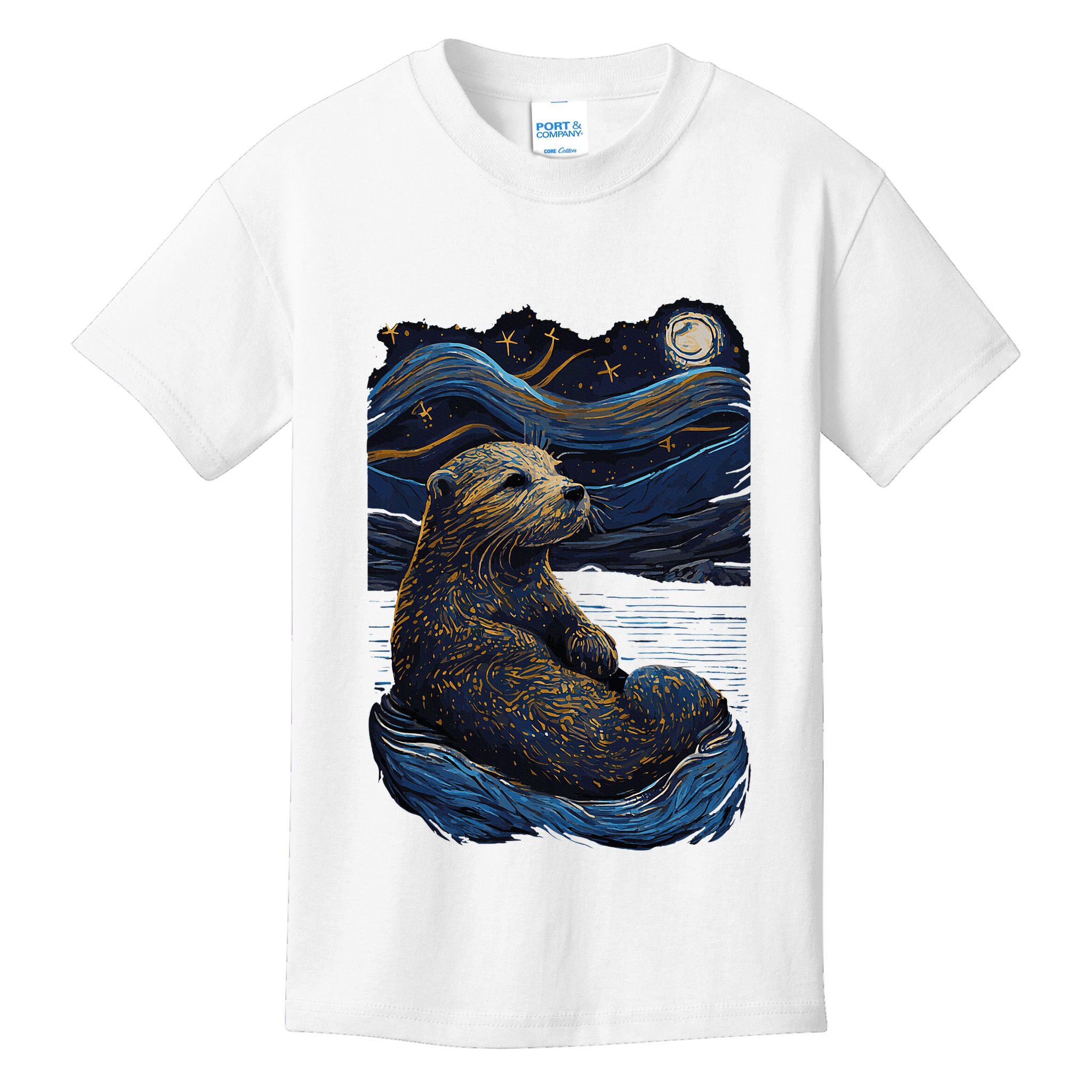 Otter Starry Night Kids T-Shirt