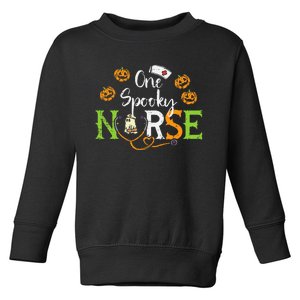 One Spooky Nurse Ghost Stethoscope Halloween Costume Nursing Toddler Sweatshirt