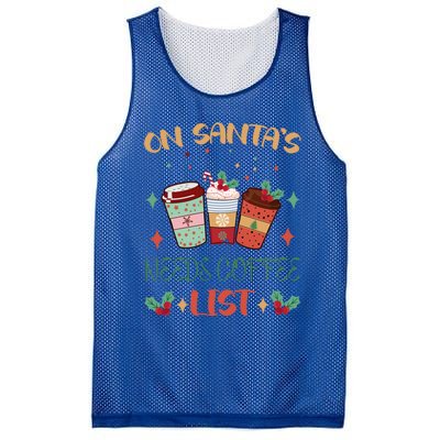 On Santas Needs Coffee List Christmas Funny Coffee Lover Cute Gift Mesh Reversible Basketball Jersey Tank