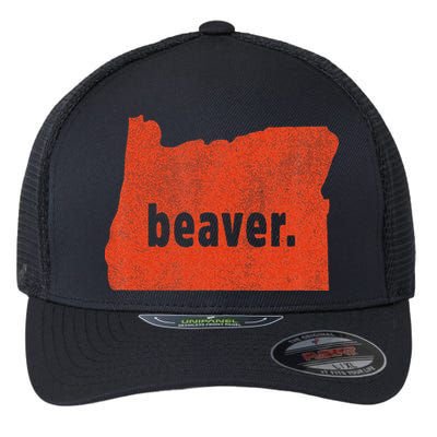 Oregon State Nickname Beaver Distressed Flexfit Unipanel Trucker Cap