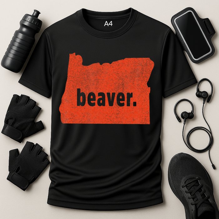 Oregon State Nickname Beaver Distressed Cooling Performance Crew T-Shirt