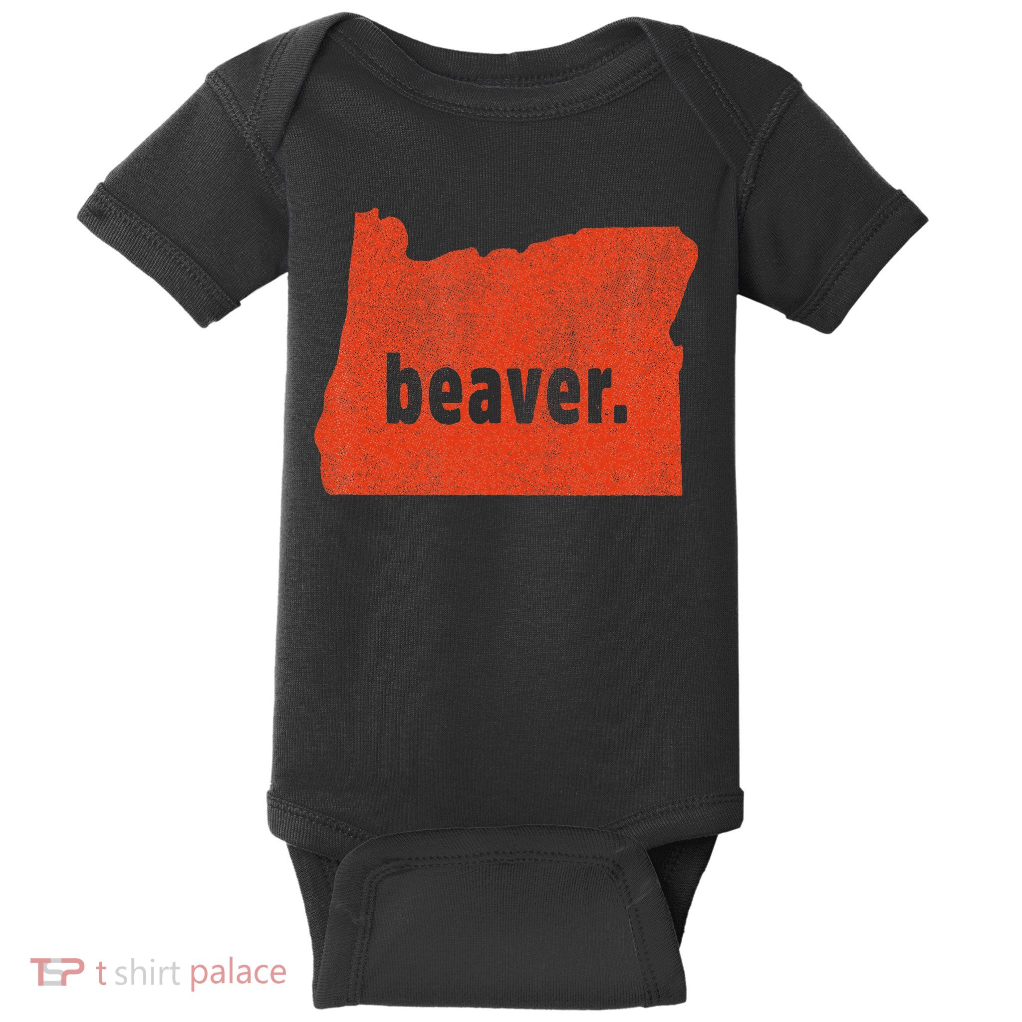 Oregon State Nickname Beaver Distressed Baby Bodysuit
