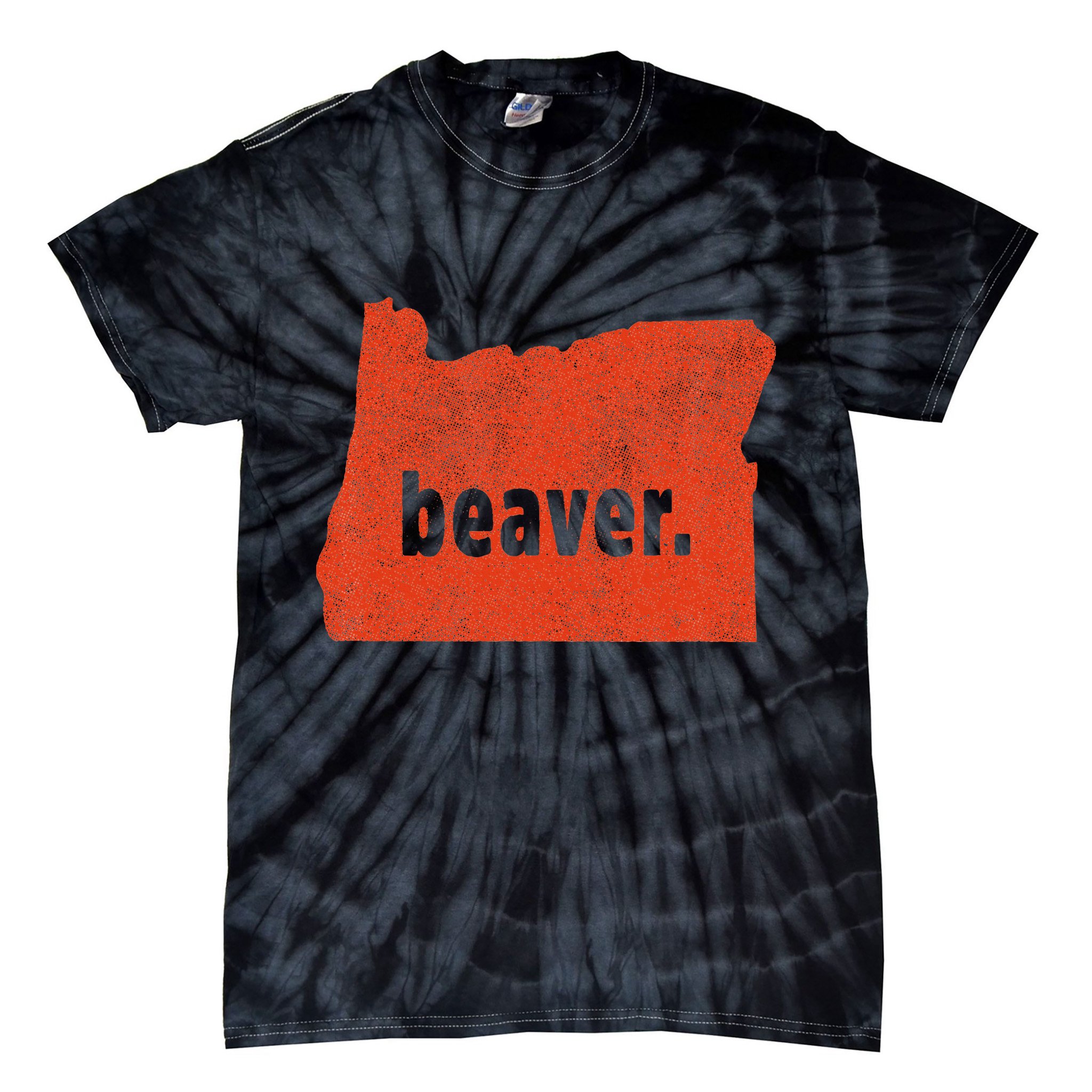 Oregon State Nickname Beaver Distressed Tie-Dye T-Shirt