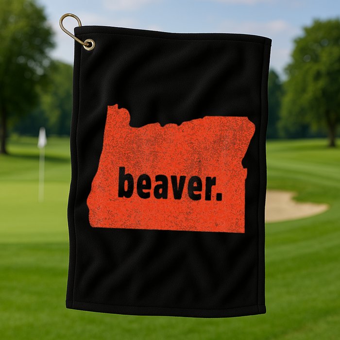 Oregon State Nickname Beaver Distressed Golf Towel