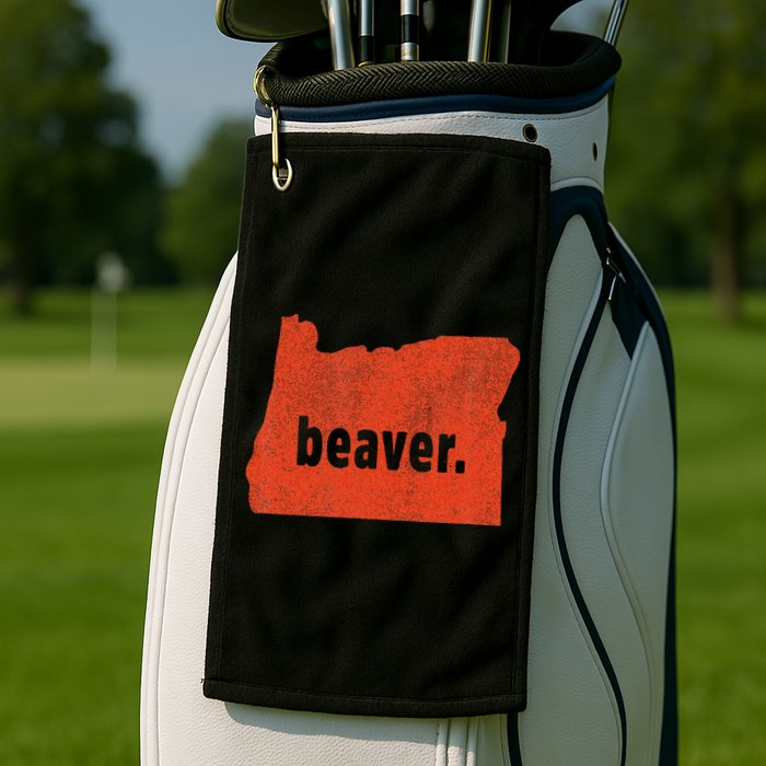 Oregon State Nickname Beaver Distressed Golf Towel