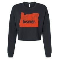 Oregon State Nickname Beaver Distressed Cropped Pullover Crew