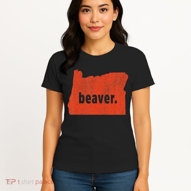 Oregon State Nickname Beaver Distressed Womens T-Shirt