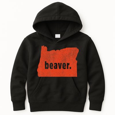 Oregon State Nickname Beaver Distressed Kids Hoodie