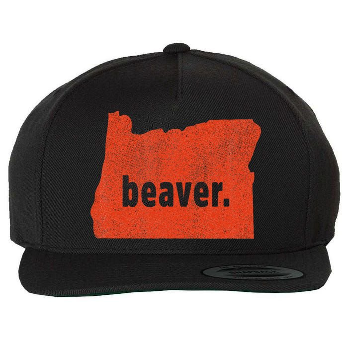 Oregon State Nickname Beaver Distressed Wool Snapback Cap