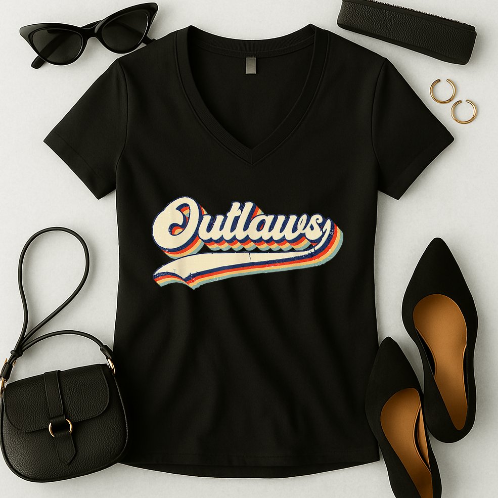 Outlaws Sports Name Women's V-Neck T-Shirt
