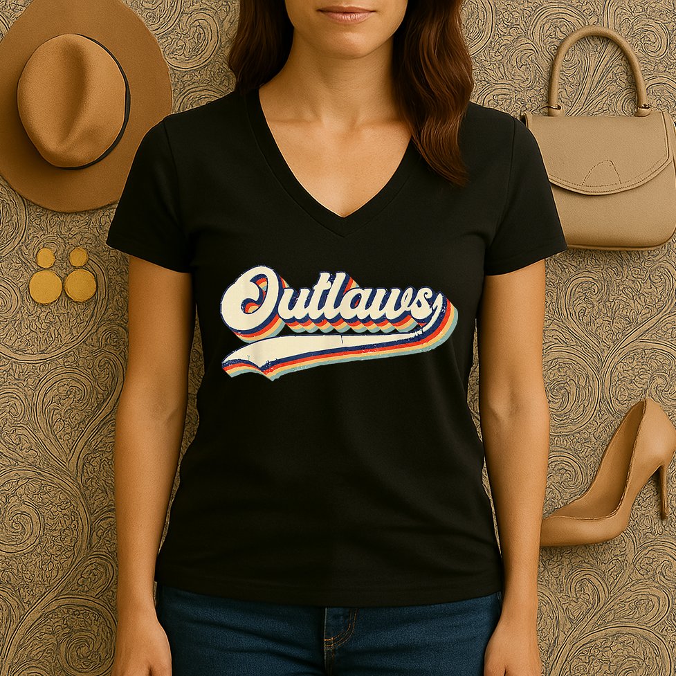 Outlaws Sports Name Women's V-Neck T-Shirt
