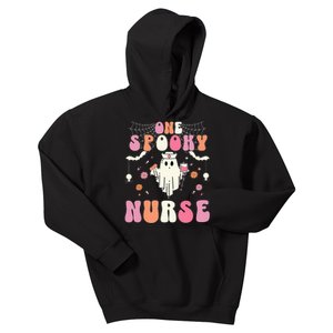 One Spooky Nurse Retro Halloween Ghost Spooky Nurse Kids Hoodie