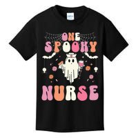 One Spooky Nurse Retro Halloween Ghost Spooky Nurse Kids T-Shirt