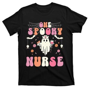 One Spooky Nurse Retro Halloween Ghost Spooky Nurse T-Shirt