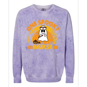 One Spooky Nurse Halloween Ghost Nurse Fall Scrub Rn Great Gift Colorblast Crewneck Sweatshirt