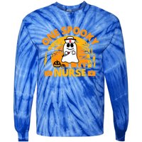 One Spooky Nurse Halloween Ghost Nurse Fall Scrub Rn Great Gift Tie-Dye Long Sleeve Shirt