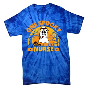 One Spooky Nurse Halloween Ghost Nurse Fall Scrub Rn Great Gift Tie-Dye T-Shirt