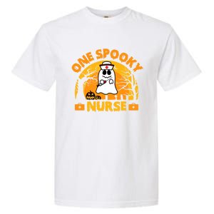 One Spooky Nurse Halloween Ghost Nurse Fall Scrub Rn Great Gift Garment-Dyed Heavyweight T-Shirt