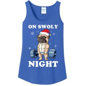 Oh Swoly Night Pug Dog Ugly Christmas Gym Weightlifting Gift Ladies Essential Tank