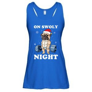 Oh Swoly Night Pug Dog Ugly Christmas Gym Weightlifting Gift Ladies Essential Flowy Tank