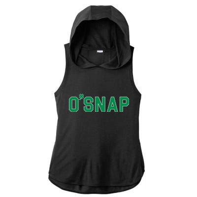 O'Snap Irish St. Patrick's Day Clover Ladies PosiCharge Tri-Blend Wicking Draft Hoodie Tank