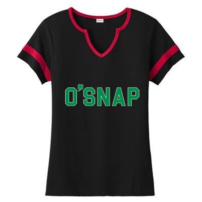 O'Snap Irish St. Patrick's Day Clover Ladies Halftime Notch Neck Tee